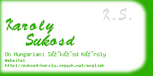 karoly sukosd business card